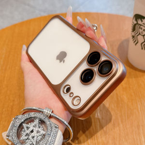 Luxury Plating Matte Transparent Wireless Charging Phone Case For iPhone 17 16 15 14 13 Pro Max Air Plus Shockproof Clear Cover