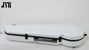 White Grid Violin Hard Case 4/4 Size Triangular Waterproof Lightweight Violin Bag with Adjustable Straps