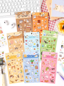 Cute Cat Cartoon Meow Star Paradise Series Washi Deco Stickers DIY Decorations Journal Scrapbook Guka Labels