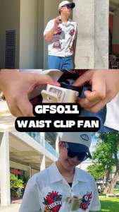 GOOJODOQ 3600mAh High-Speed Waist-Mounted Fan Hands-Free Neck Fan 100 Wind Speeds Mini Fan Clip-on Portable
