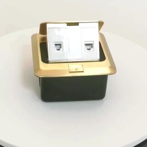 Pop-Up Network Socket 2-Port Office Internet Electronic Socket Waterproof Hidden Embedded Ground Internet Socket