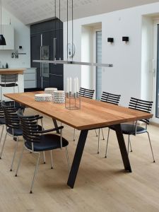 Nordic Style Solid Wood Dining Table And Chair Set Long Board Workbench Industrial Style Home Use Large Board Desk