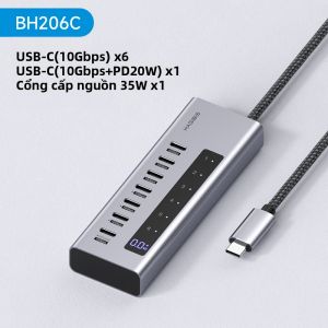 Hagibis | Hub USB-C Siêu Tốc 10Gbps Có Màn Hình Cấp Nguồn PD 100W Cho MacBook & Laptop