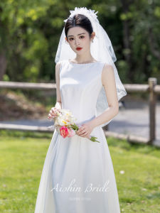AISHINI | Đầm Cưới Duyên Dáng Phong Cách Pháp Màu Trắng Elegante Nhỏ Gọn