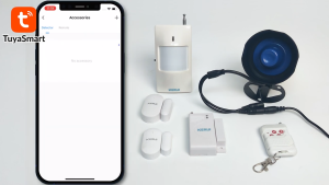 KERUI Alarm Speaker Sirine Keamanan Tuya Wireless Security PIR Sensor gerak Sensor Magnetik Set