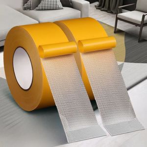 Super Traceless Carpet Adhesive Double Sided Cloth Base Tape With Strong Fixation High Viscosity For Waterproof Translucent Mesh