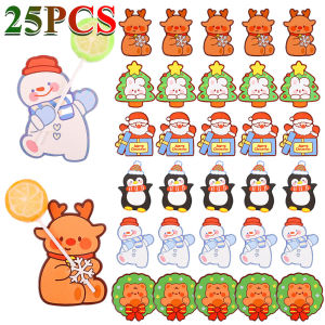YESPERY 25ชิ้นที่ใส่อมยิ้มชิ้นตกแต่งการ์ดกระดาษของขวัญคริสต์ MASKSDIY