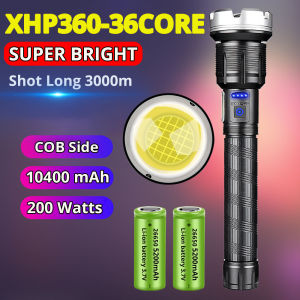 XHP360 Long Range flash lights rechargeable torch light powerful tourch light Zoomable Flashlight Tactical flashlights heavy duty Lantern super bright flashlight waterproof original flashlight 1000000 lumens lampu led emergency light