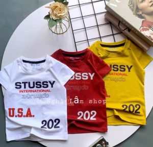 Áo thun ngắn tay bé trai thun cotton 100% co giản 4 chiều mềm mịn mát số 202 cho bé 8-37kg