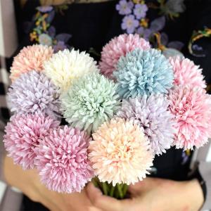 Romantic Style Single Head Small Ball Chrysanthemum Living Room Flower Arrangement Artificial Flowers Nordic Style Home Decor