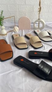 Peach Natasha Sandal Wanita Flat - Sandal Teplek Wanita