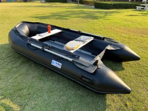 เรือยาง จู่โจม V2. rubber boat สีดำ แบรนด์ Thai Marine 3.30m. PVC.0.9mm. รีดร้อน