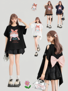 Keiko | Sweet and Cool Style Teenage Feel Rejuvenating Bow T-shirt