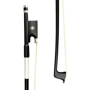 JYR Black Carbon Fiber Violin Bow 4/4 Full Size High Performance Fiddle Bow with Natural Mongolian Horsehair & Ebony Frog Durable & Responsive for Students & Beginners
