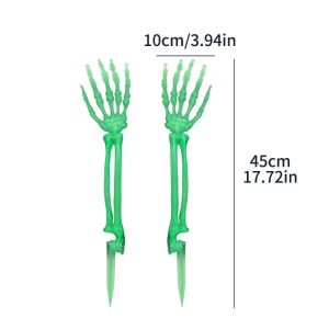 2Pcs Halloween Realistic Skull Human Hand Arms for Halloween Party Home Garden Lawn Decor Haunted House Horror Props