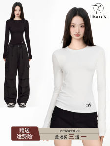 Womens Slim Fit Long Sleeve Base Shirt Autumn Winter Tight Top IIiamx White Underwear T-shirt Breathable Sweat Absorbent Cotton