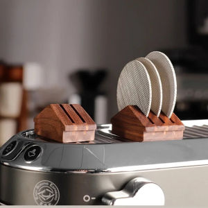 Coffee Filter Screen Holder 58mm 51mm Mesh Screen Barista Coffee Making Puck Screen for Espresso Machine Holder Walnut Reusable