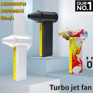 160000 RPMBrushless Motor Electric Turbo Jet Fan High-Speed Turbo Violent Fan USB Rechargeable Powerful Dust Blower 10000mah