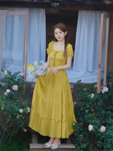 ON&ON | Wood Ear Tied Belt Waist Cincher Slimming French Dress