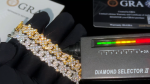 Hip Hop Luxury Bracelet For Men Iced Out Full Moissanite Diamond 925 Sterling Silver Cross Flower Charm Bracelets Party Jewelry