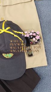 Setelan Seragam Sekolah Pramuka Siaga Perempuan Pendek SD Kelas 1-6 Topi Siaga