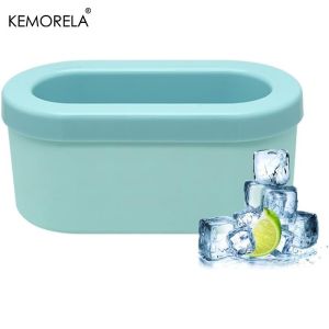 1PCS Silicone Ice Bucket Oval Ice Compartment Silicone Ice Cube Moulds Ice Making Ice Storage Box Cylinder Kitchen Ice Cube Tool