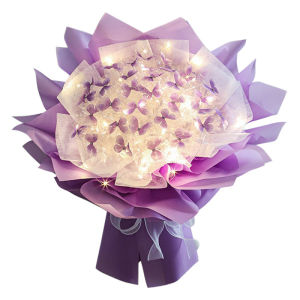 Muulee | Creative LED Light Purple Butterfly Flower Bouquet