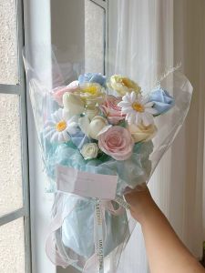 Everlasting Roses Soap Flower Bouquet Cloud Flower Birthday Gift for Girlfriend Best Friend Mixed Style Country Style Placement