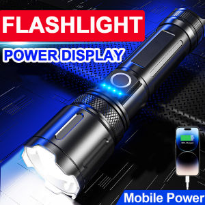 2024 LED flashlight XHP70 tactical flashlight charging light outdoor camping light