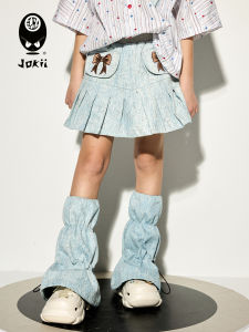 Fashionable Trendy Denim Pleated Skirt