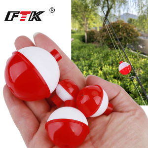 FTK 8pcs/set Fishing Bobbers Hard ABS Red/white Mix size Slip Bobbers Push Button Round Buoy Floats Fishing Tackle Accessories