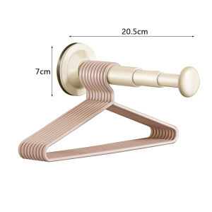 Hanger Rack Retractable Suction Cup Folding Hanger Space-Saving Hanger Organizer No-Drill Telescopic Rod-Wall-Mounted