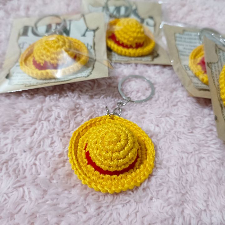 Straw cheap hat keychain