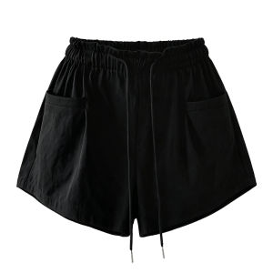 MUYUZI | Elastic Waist Drawstring Short Pants Women