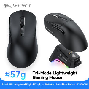 SMAILWOLF | Chuột Chơi Game Không Dây Bluetooth Nhẹ SMAILWOLF M6 Với Màn Hình Kỹ Thuật Số PAW3311 Ba Chế Độ Dành Cho Máy Tính Xách Tay Và Máy Tính Để Bàn