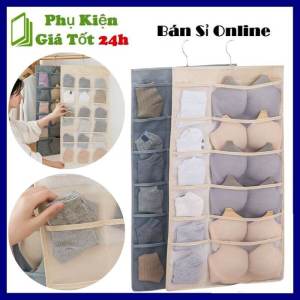 Túi Treo Đồ Lót Tất Vớ 2 Mặt 30 Ngăn Tiện Ích - Túi Đựng Đồ Chia Ngăn Treo Tủ Quần Áo Thông Minh Tiện Lợi - Túi Vải Chia Ngăn