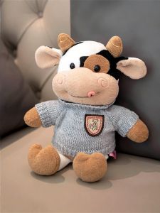 Adorable Cow Plush Toy Sleeping Pillow Healing Series Cuddly Soft Doll Baby Cow Doll Super Cute Gift for Teenagers