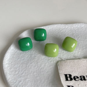 รูปแบบเรขาคณิต Pure สีเงินเข็มสแควร์น้ําตาล Ear Studs Original ดีไซน์ ทันสมัย ต่างหูผู้หญิงอบสด