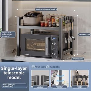 Expandable Multi-layer Microwave and Oven Storage Rack Thick & Sturdy
