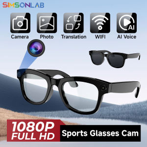 Smart Glasses With Camera 1080P Full HD AI Translator Wifi Sunglasses Outdoor Headphones Bluetooth Wireless Men Women Glasses