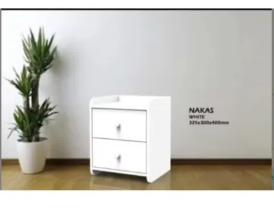 Meja Nakas Laci Dua Full putih