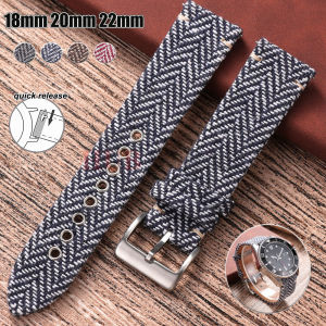 18mm 20mm 22mm Genuine Leather Nylon Watch Band Strap Vintage Weave Bracelet Men Women Quick Release Wrist Band for Huawei Watch