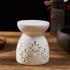 Porcelain Aroma Burner Essential Oil Furance Mini Candle Holder Solid Color Ceramic Crafts Fragrance Item Living Room Home Decor Round ceramic essential oil aroma wax candle burner /holder for home fragrance /room/living room/office/spa