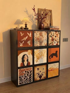 ZHUOHE | Vintage Style Living Room Storage Cabinet