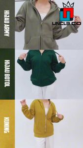 UN Clothing - Sweater Hoodie Zipper Resleting Logo [Bahan Cotton Tebal Fleece Warna Tosca Size M-XXL] Bisa COD