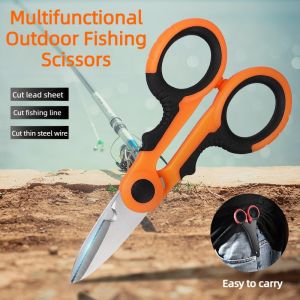 420 Stainless Steel Fishing Scissor Accessories Electrician Portable Scissors Plier Cut PE Braid Line Lure Carp Fishing Tools