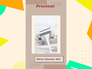 Proclean Mirror Cleanser 4in1 Alat Pembersih Kaca Multi Fungsi Dengan Tongkat Pro Clean Dengan karet Tabung Penampungan Air Kotor