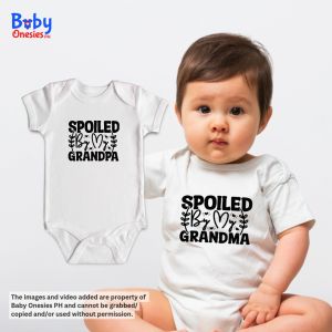 Baby Onesies PH Spoiled By My Grandma Grandpa Statement Baby Onesie 0-12 months Newborn Baby Boy Girl Cotton Bodysuit