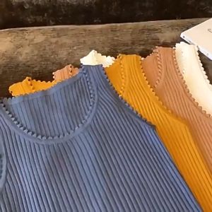 New Sleeveless Knitted Top: Women's Round Neck Casual Tank Top