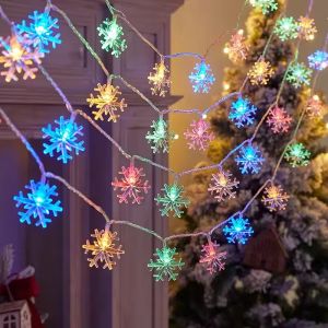Glam Style Snowflake LED String Lights for Christmas Outdoor Parties Indoor Room Bedroom Wall Dining Table Decoration Lights